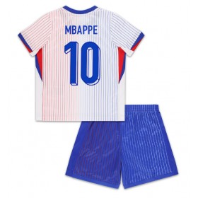 Dětské fotbalový komplet Francie Kylian Mbappe #10 Venkovní košile ME 2024 Krátkým Rukávem